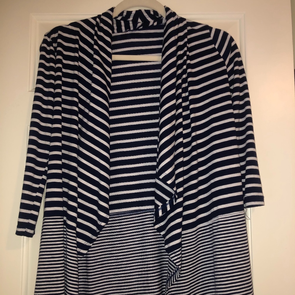 Girls Striped Navy Sweater